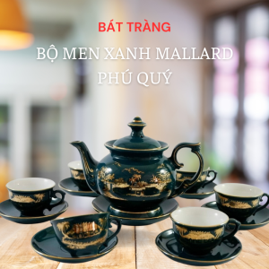 bo am chen bat trang men xanh mallard phu quy